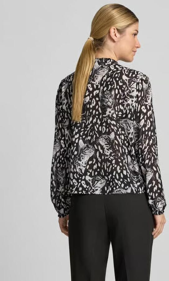 Marc Cain Regular fit blouse met lange mouwen met all-over motief model 'REMIX SPORTS D' - Foto 3