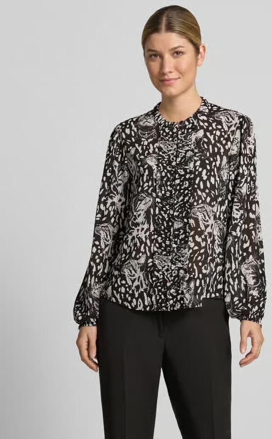 Marc Cain Regular fit blouse met lange mouwen met all-over motief model 'REMIX SPORTS D' - Foto 2