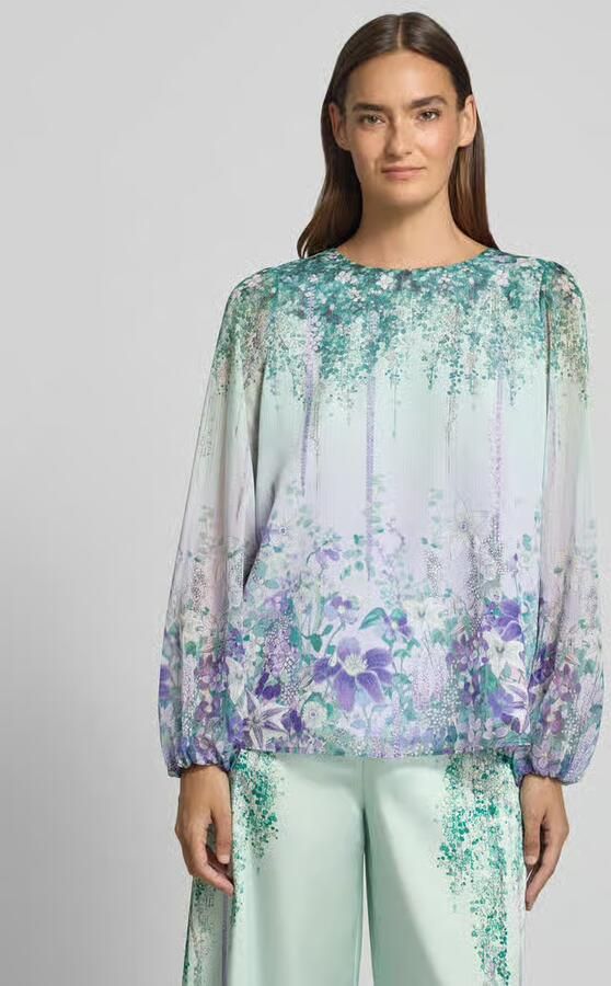 Marc Cain Regular fit blouse met ronde halslijn - Foto 4