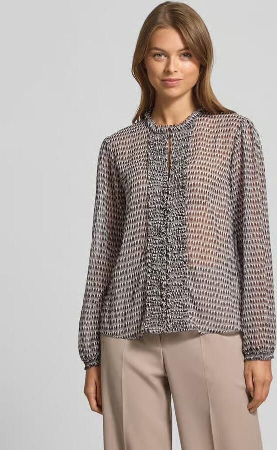 Marc Cain Regular fit blouse met ruches - Foto 2