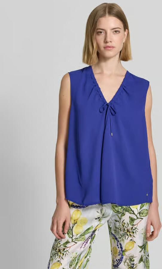 Marc Cain regular fit blouse met sierstrik - Foto 3
