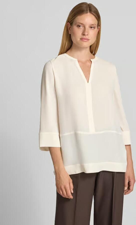 Marc Cain regular fit blouse met V-hals en 3 4-mouw - Foto 2