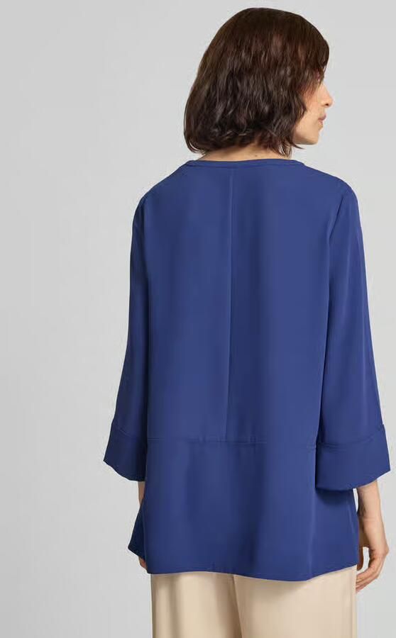 Marc Cain regular fit blouse met V-hals en 3 4-mouw