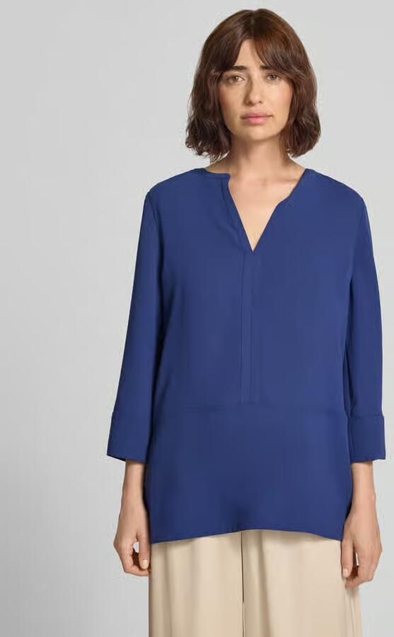 Marc Cain regular fit blouse met V-hals en 3 4-mouw - Foto 4