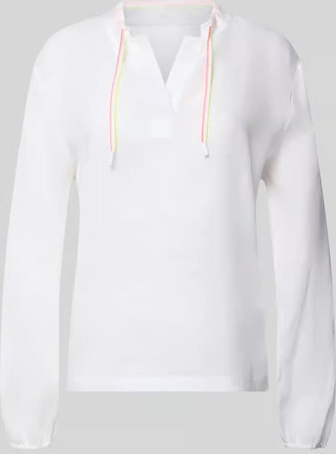 Marc Cain regular fit blouse met V-hals en tunnelkoord - Foto 2