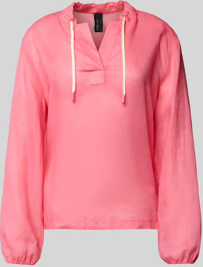 Marc Cain regular fit blouse met V-hals en tunnelkoord - Foto 2
