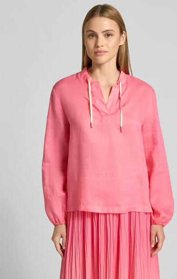 Marc Cain regular fit blouse met V-hals en tunnelkoord - Foto 4