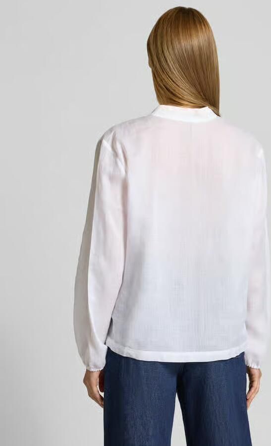 Marc Cain regular fit blouse met V-hals en tunnelkoord
