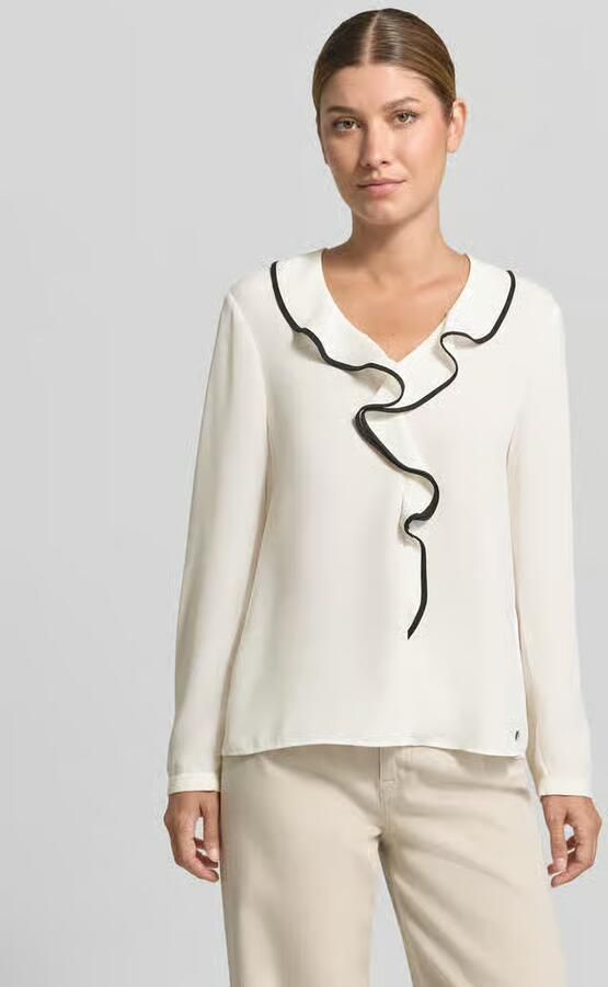 Marc Cain regular fit blouse met volants - Foto 2