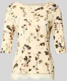 Marc Cain Regular fit blouse van katoenmix met kant