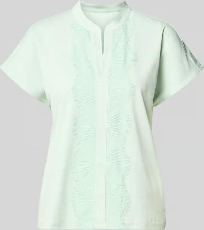 Marc Cain Regular fit blouse van katoenmix met kant - Foto 2