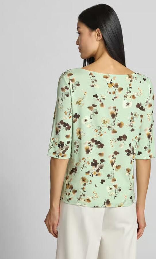 Marc Cain Regular fit blouse van katoenmix met kant