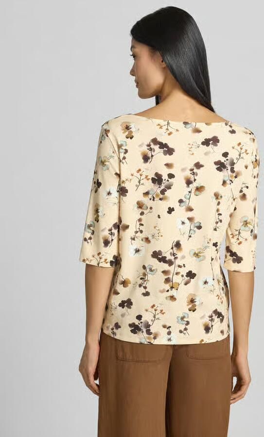 Marc Cain Regular fit blouse van katoenmix met kant - Foto 2