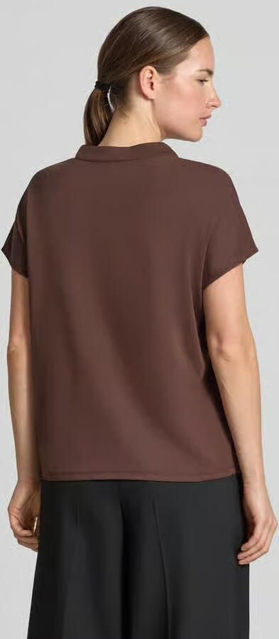 Marc Cain Regular fit blouse van katoenmix met kant - Foto 3