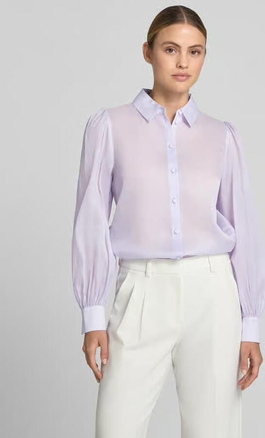 Marc Cain regular fit blouse van mix van zijde en wol - Foto 3