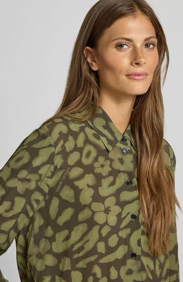 Marc Cain Regular fit blouse van viscose met tunnelkoord - Foto 2