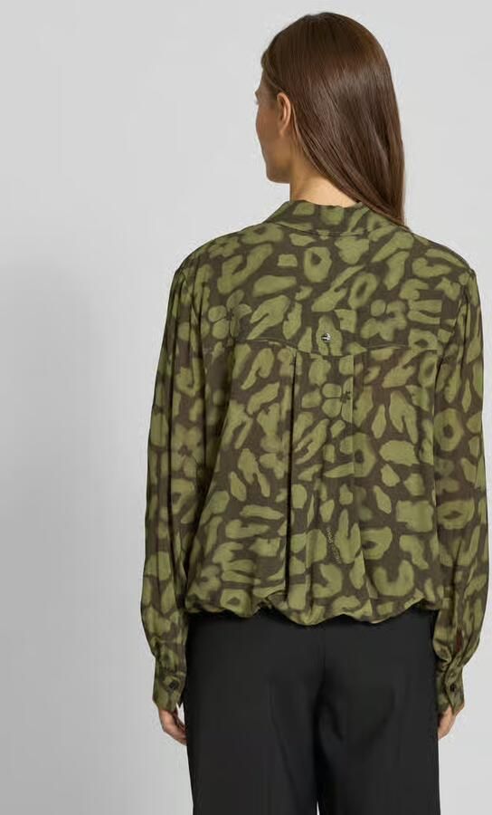 Marc Cain Regular fit blouse van viscose met tunnelkoord - Foto 2