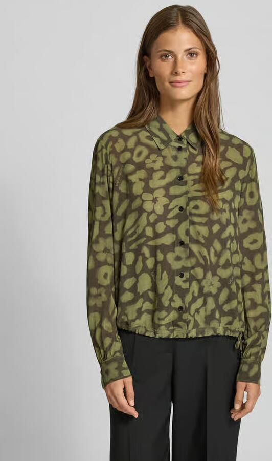 Marc Cain Regular fit blouse van viscose met tunnelkoord - Foto 3