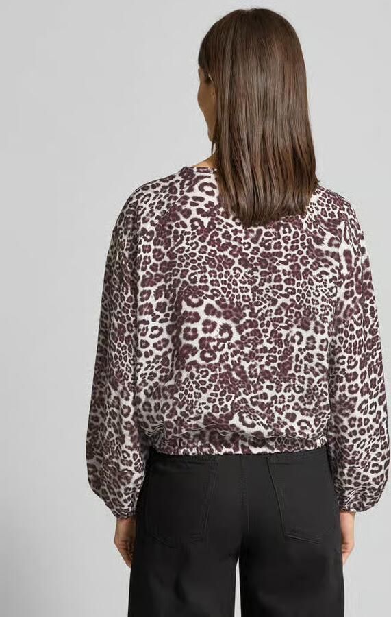 Marc Cain Regular fit blouse van viscosemix met all-over dierenprint - Foto 3