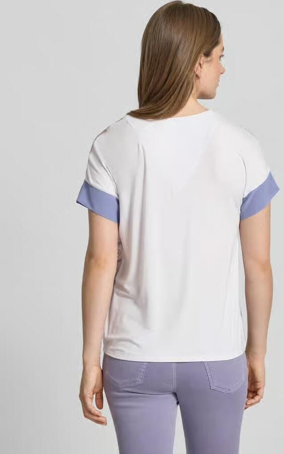 Marc Cain Regular fit blouse van viscosemix met druppelvormige hals