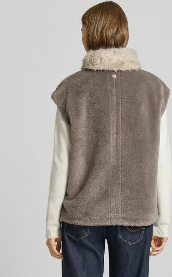 Marc Cain Regular fit bodywarmer met imitatiebont en met wol
