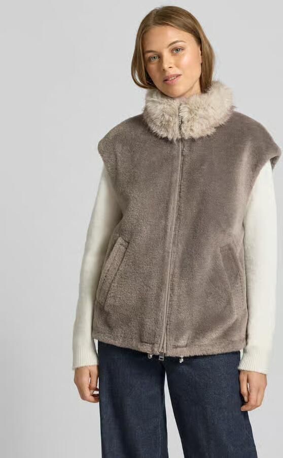 Marc Cain Regular fit bodywarmer met imitatiebont en met wol - Foto 2