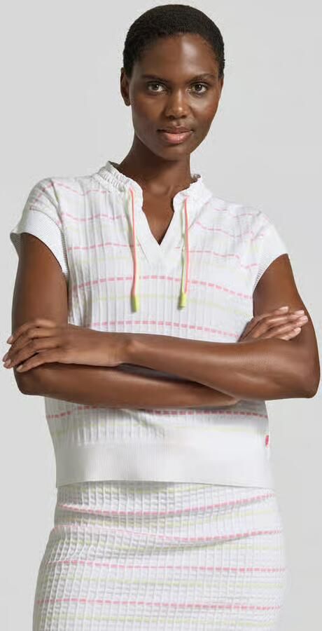 Marc Cain regular fit bovendeel van lyocellmix in tricotlook - Foto 4