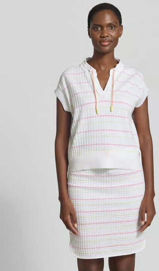Marc Cain regular fit bovendeel van lyocellmix in tricotlook - Foto 3