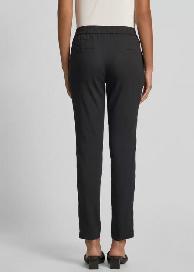 Marc Cain Regular fit broek van linnenmix met elastische band