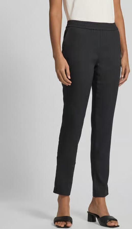 Marc Cain Regular fit broek van linnenmix met elastische band - Foto 2