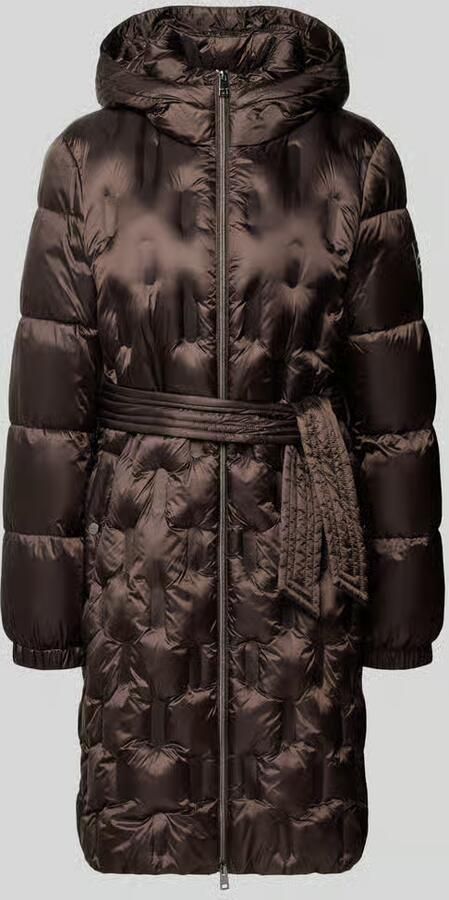 Marc Cain Regular fit gewatteerde mantel met tailleriem 'OUTDOOR'