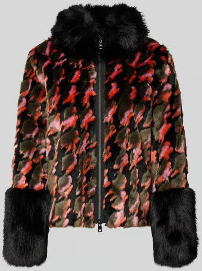 Marc Cain Regular fit imitatiebontjack met tweewegritssluiting model 'COLLECTIONS D'