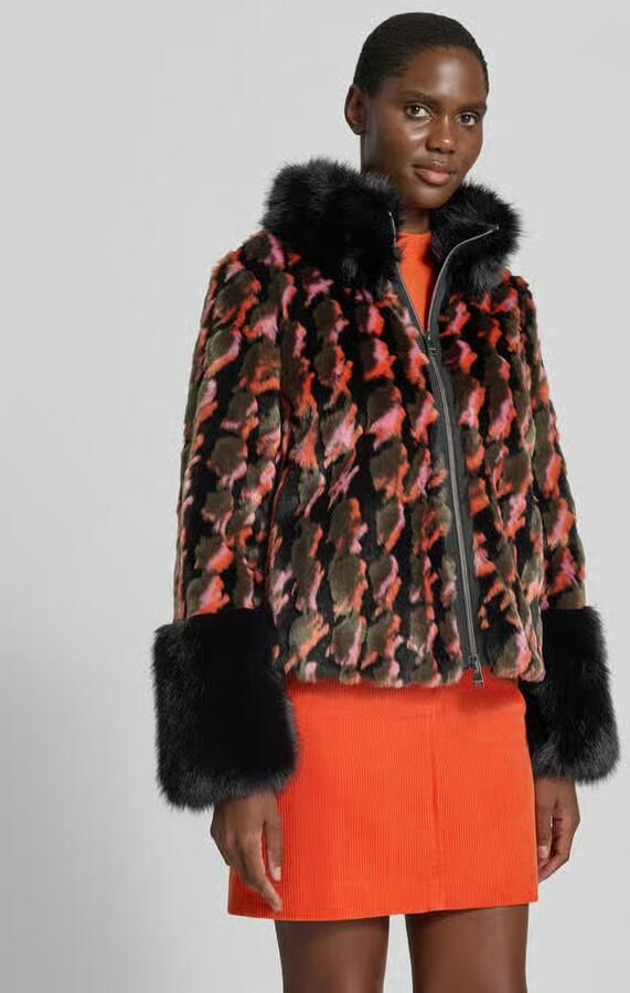 Marc Cain Regular fit imitatiebontjack met tweewegritssluiting model 'COLLECTIONS D' - Foto 2