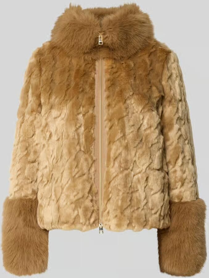 Marc Cain Regular fit imitatiebontjack met tweewegritssluiting model 'COLLECTIONS D'