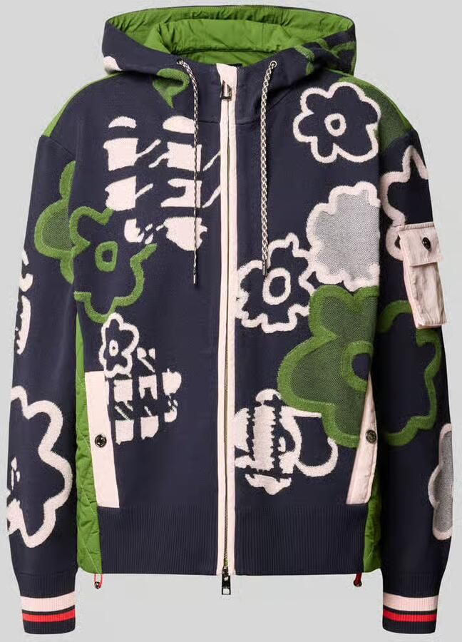 Marc Cain Regular fit jack met all-over stitching met bloemen allover