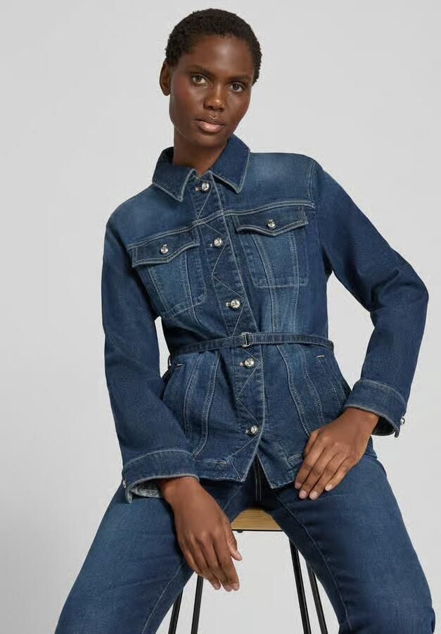 Marc Cain regular fit jeansjack met lyocell