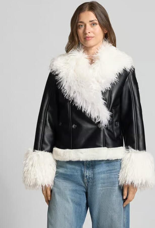 Marc Cain Regular fit kunstleren jack met dubbele knoopsluiting model 'SPORTS D' - Foto 2