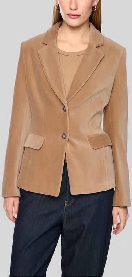 Marc Cain Regular fit lange blazer met corduroystructuur - Foto 3