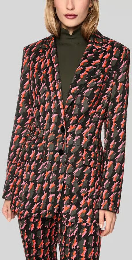 Marc Cain Regular fit lange blazer met labeldetail - Foto 3