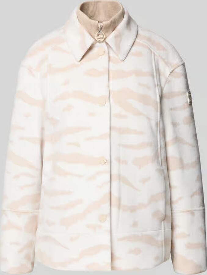 Marc Cain Regular fit lange jas met opstaande kraag