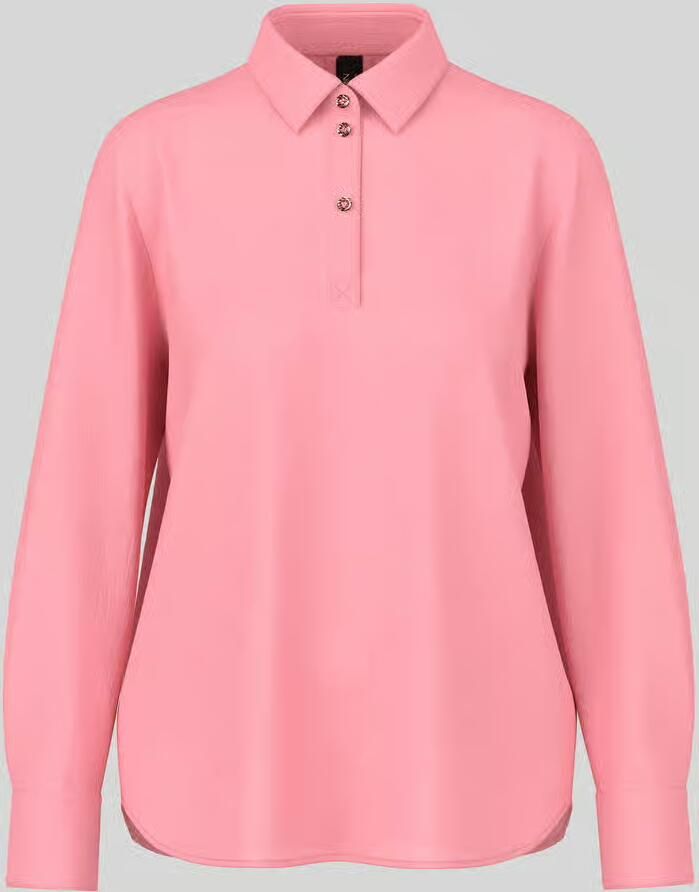 Marc Cain Regular fit longline overhemdblouse met sierknopen