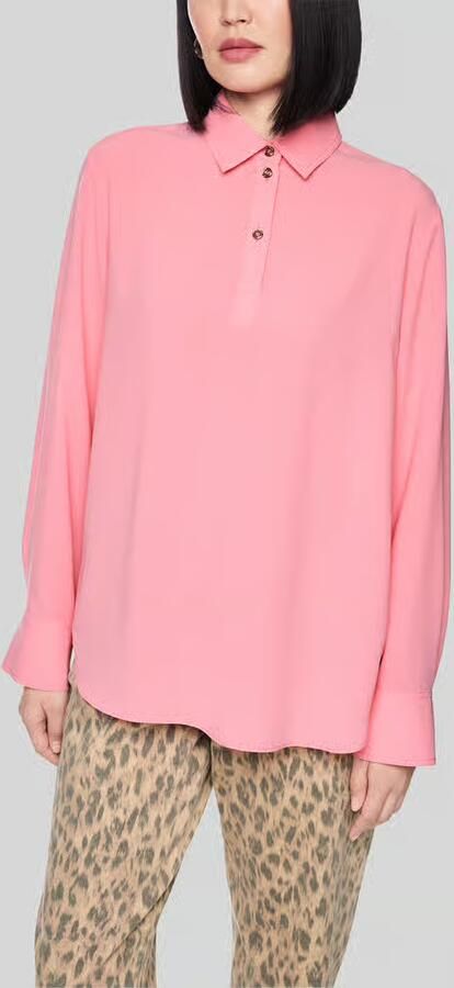 Marc Cain Regular fit longline overhemdblouse met sierknopen - Foto 3