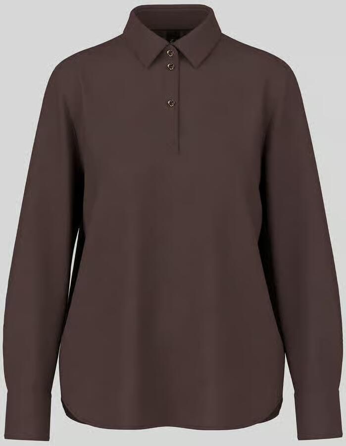 Marc Cain Regular fit longline overhemdblouse met sierknopen