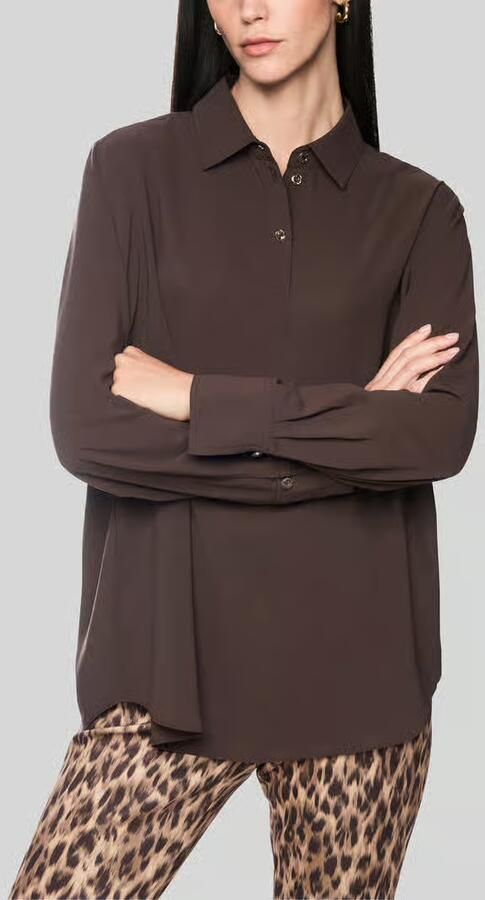 Marc Cain Regular fit longline overhemdblouse met sierknopen - Foto 3
