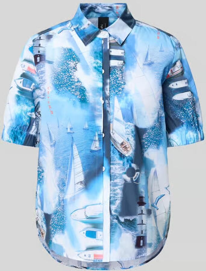 Marc Cain regular fit overhemdblouse met all-over motiefprint - Foto 2