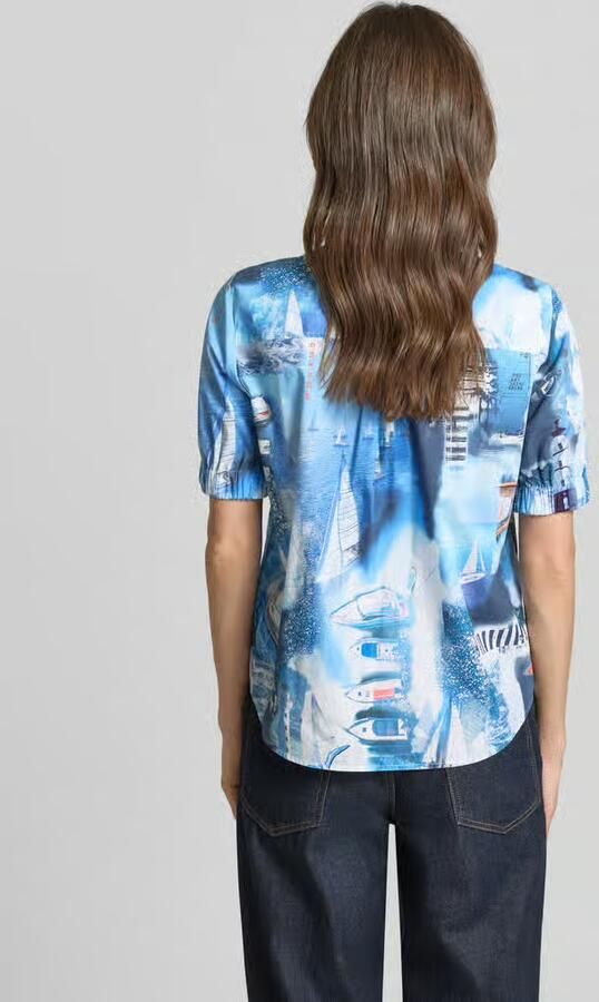 Marc Cain regular fit overhemdblouse met all-over motiefprint