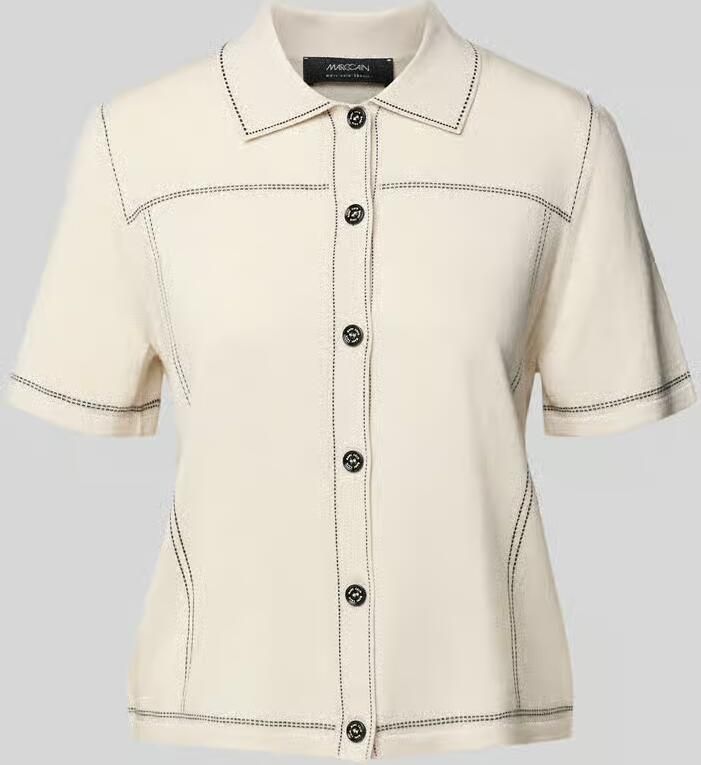Marc Cain regular fit overhemdblouse met mix van viscose en kasjmier