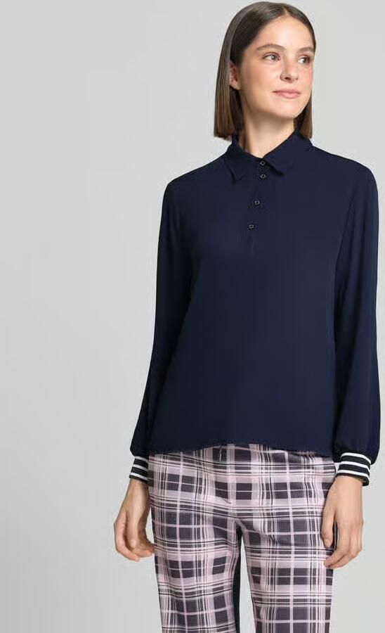 Marc Cain Regular Fit poloshirt met elastische mouwboordjes - Foto 2