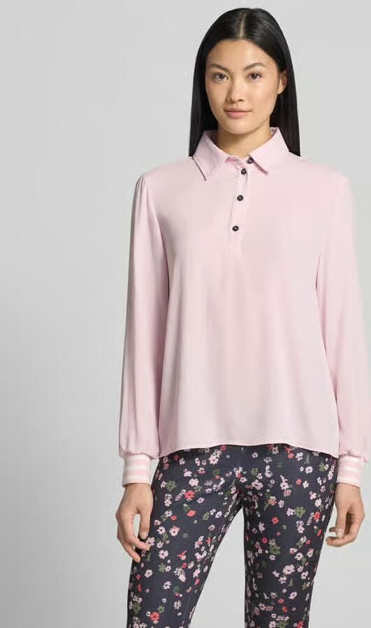 Marc Cain Regular Fit poloshirt met elastische mouwboordjes - Foto 3