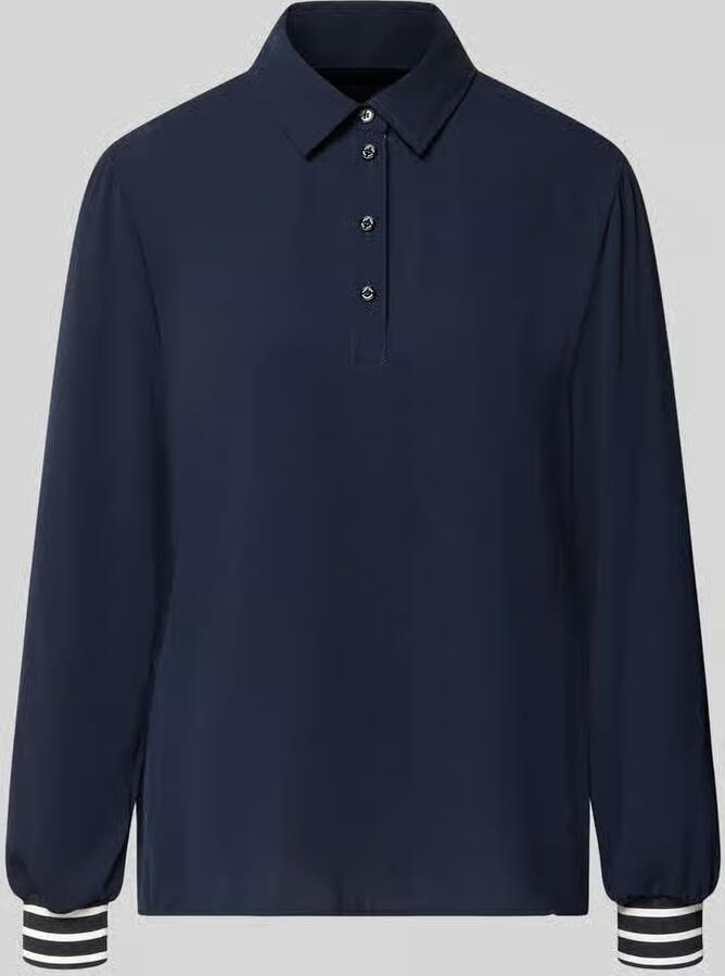 Marc Cain Regular Fit poloshirt met elastische mouwboordjes - Foto 2